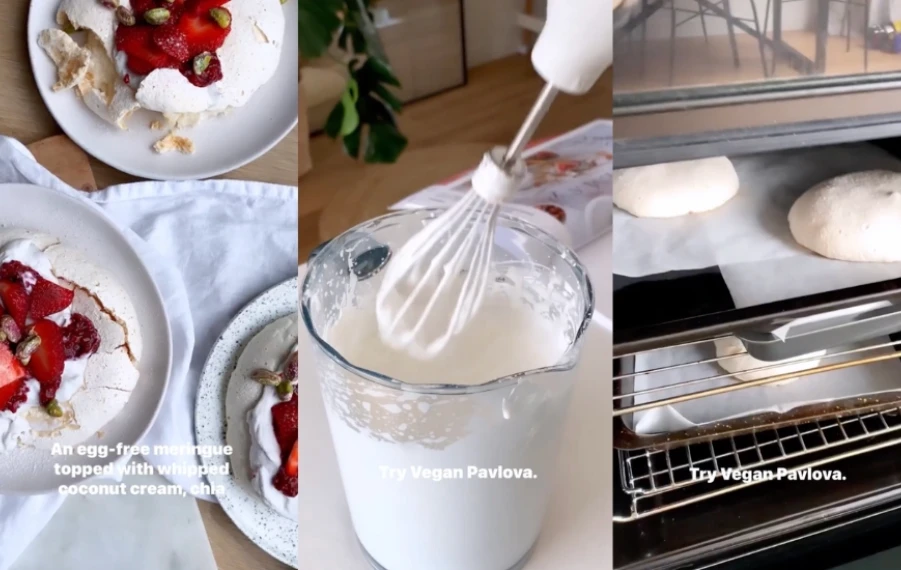 vegánska Pavlova torta