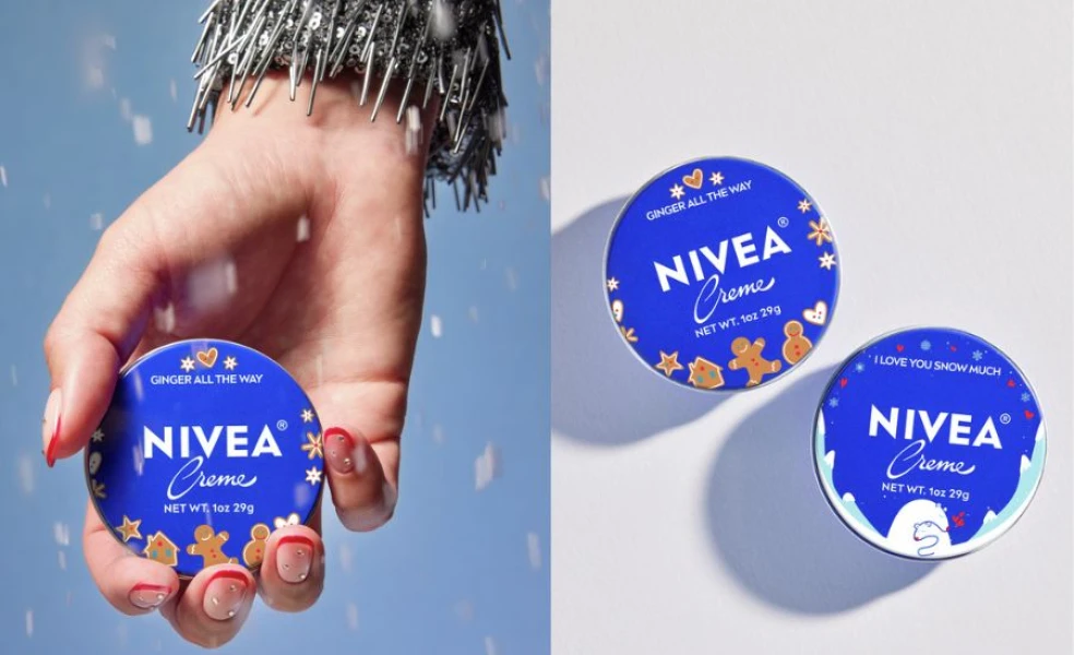 NIVEA Creme v modrej limitovanej vianočnej edícii v darčekovom balení