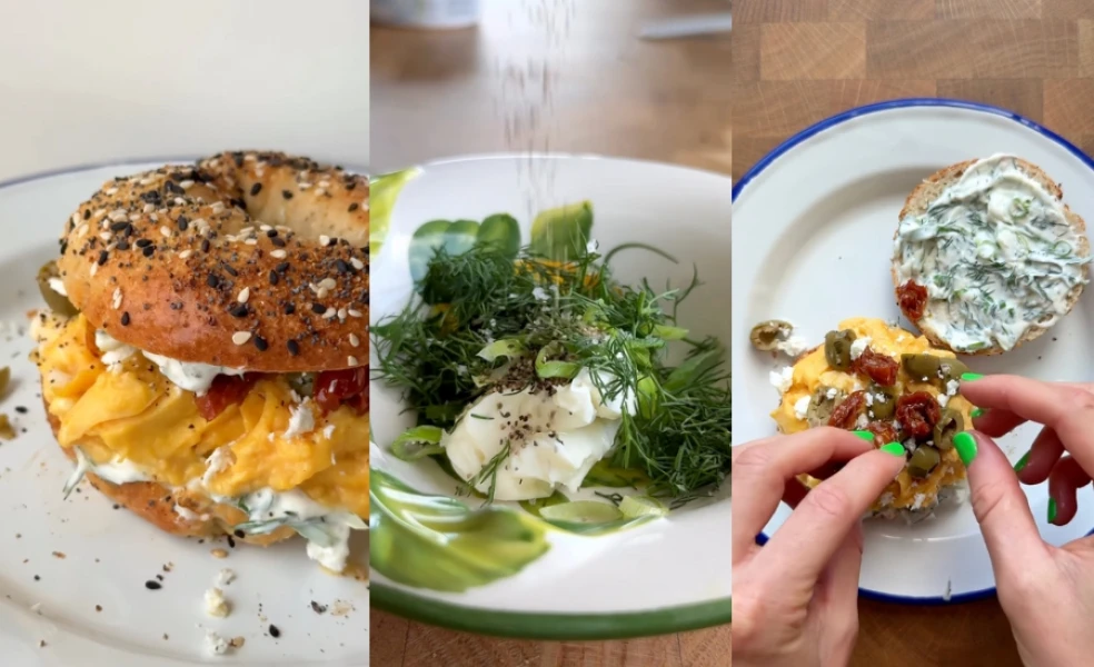 recept na vajíčkový bagel