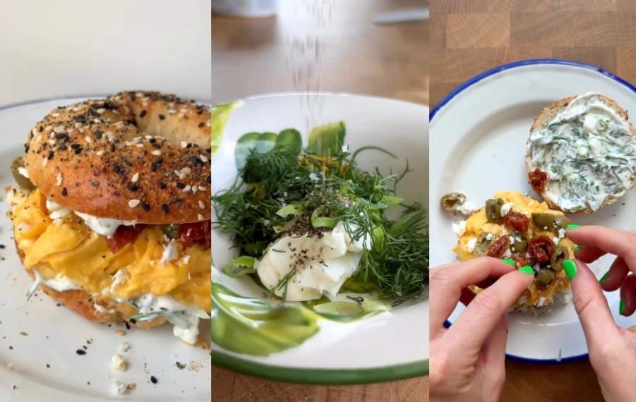 recept na vajíčkový bagel